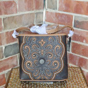 Montana West Concho Brown Crossbody NWT